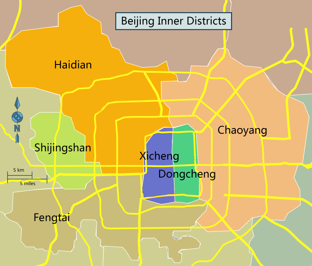 Beijing Map - The Districts and where to live