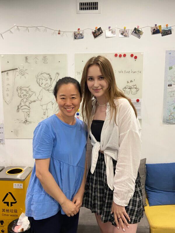 Alina with her teacher