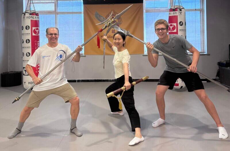 Linda and Students at Kung Fu Class